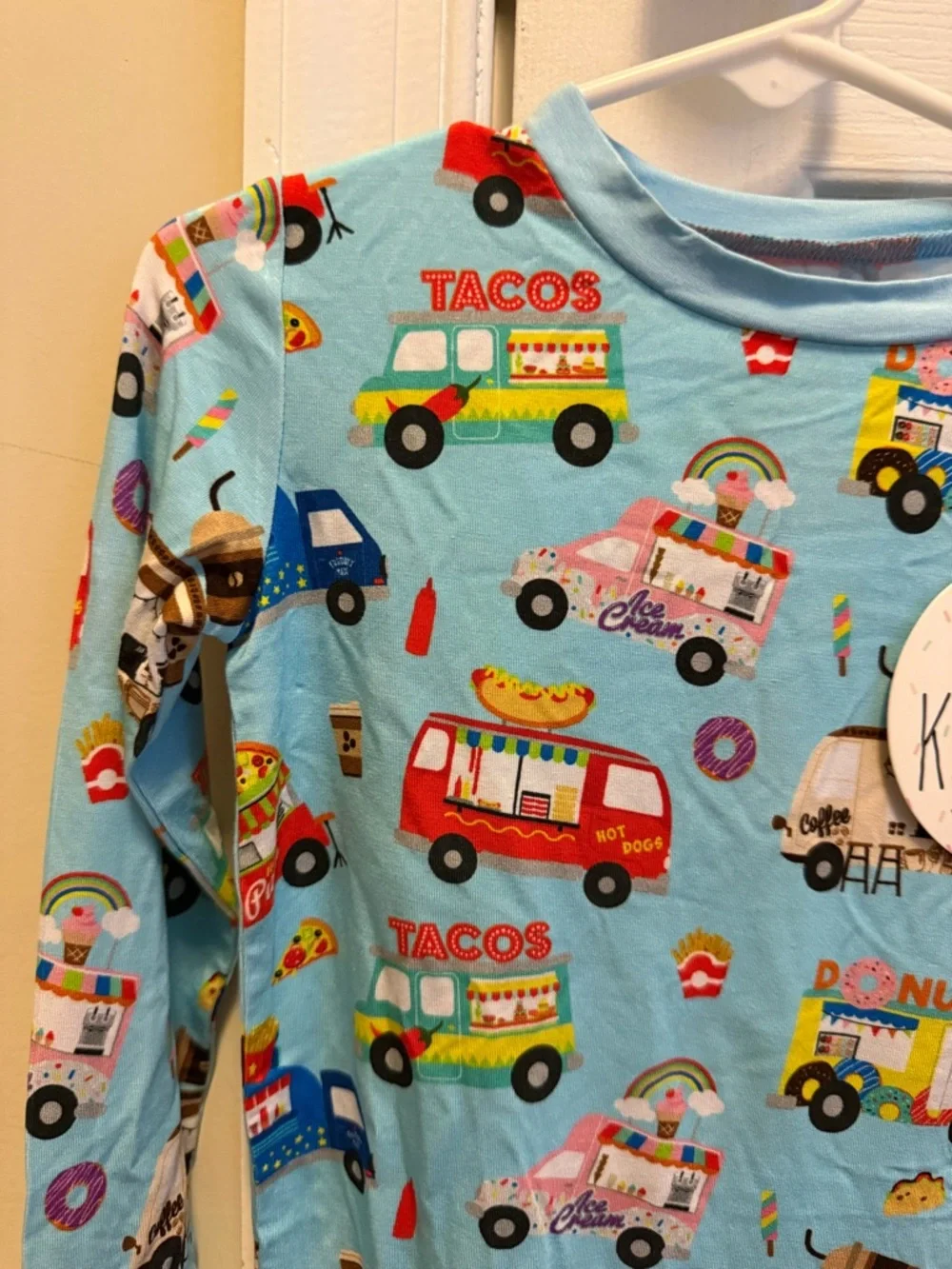 Kiki + Lulu I Like Food Trucks and I Cannot Lie bamboo long sleeve PJ size 4T